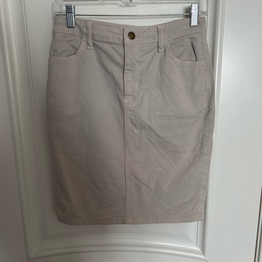 American Apparel Tan Pencil Skirt Knee-length Casual